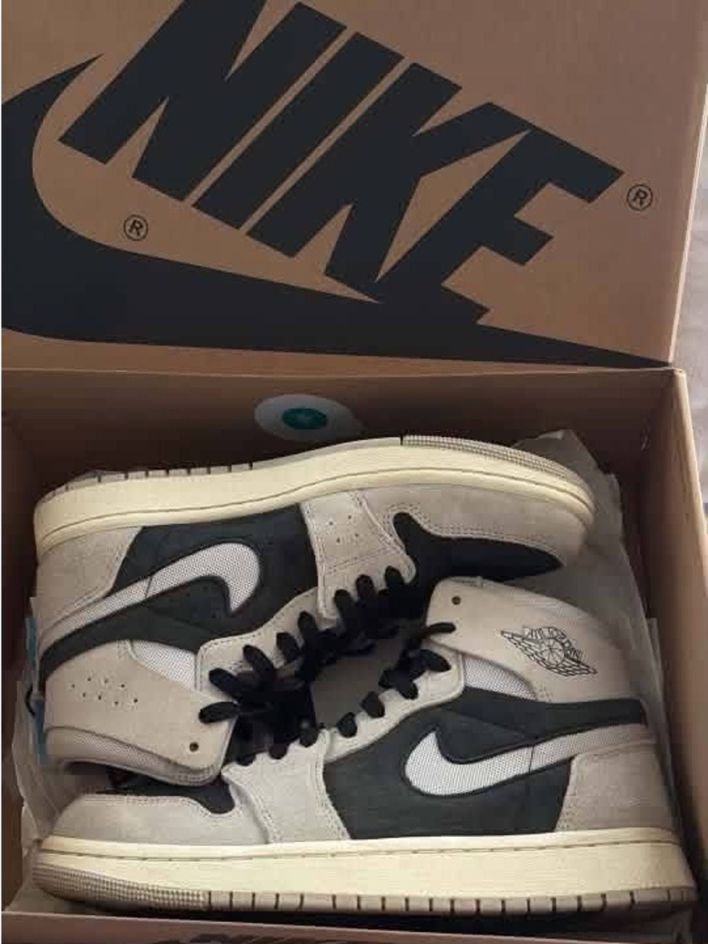 Nike Air Jordan 1 Mid Men’s Sneakers - Cream & Black
